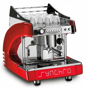 Кофемашина Royal Synchro T2 1GR Automatic Boiler 4LT Motor-Pump inside черно-красная